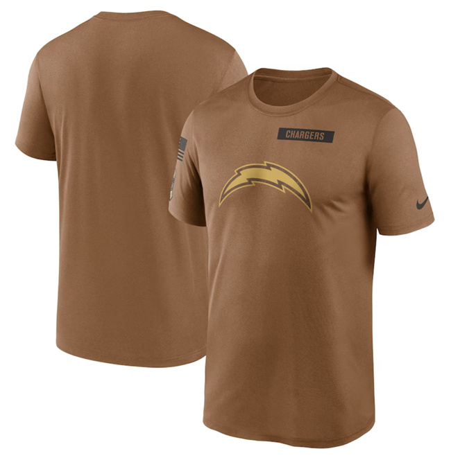 Men's Los Angeles Chargers 2023 Brown Salute To Service Legend Performance T-Shirt - Click Image to Close